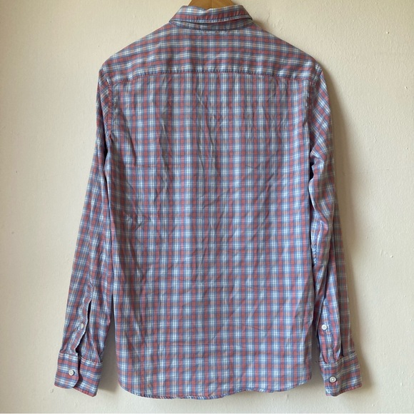 Faherty Men's Blue and Pink Plaid Casual Button Down Shirt Cotton/ Nylon Size S - Picture 4 of 12